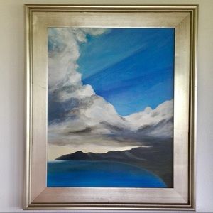 After The Rain II Greek Island original acrylic painting by artist Donia Lilly